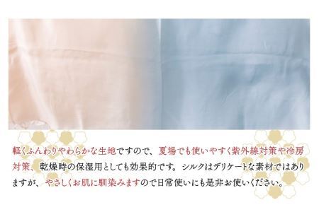 草木染めやわらか羽二重ストール 青ベージュ ぼかし染め [B-053004]