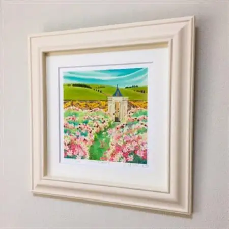 栗乃木ハルミ版画額装品「コスモスをぬけて」【1228457】