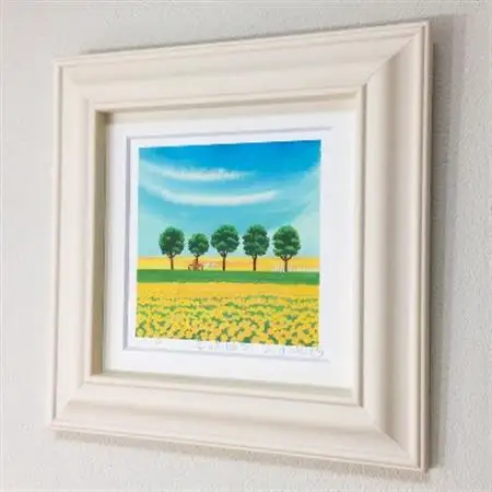 栗乃木ハルミ版画額装品「菜の花畑5」【1237953】