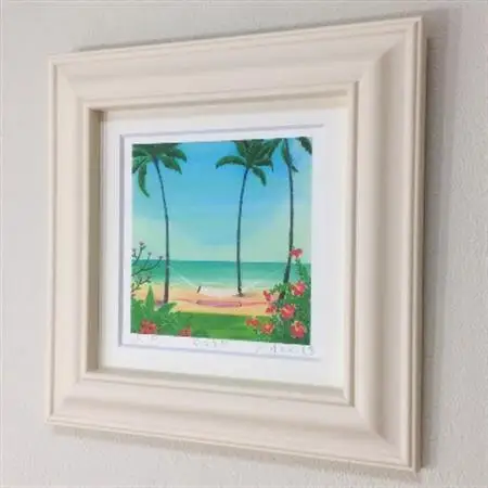 栗乃木ハルミ版画額装品「くつろぎ」【1242859】