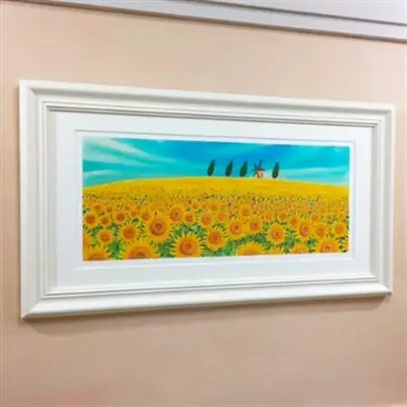 栗乃木ハルミ版画額装品「ひまわりの丘」【1248436】