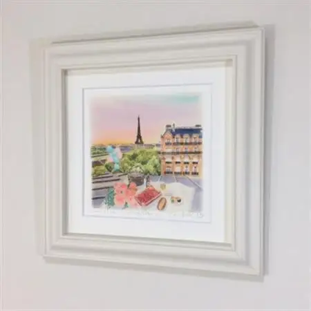 栗乃木ハルミ版画額装品「パリの屋根から」【1334230】