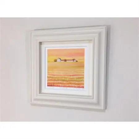 栗乃木ハルミ版画額装品「秋の農場」【1334312】