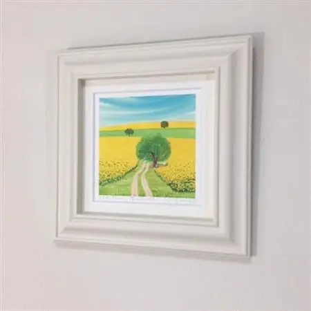 栗乃木ハルミ版画額装品「菜の花の丘」【1334314】