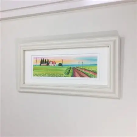 栗乃木ハルミ版画額装品「朝の海へ」【1423295】