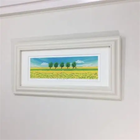 栗乃木ハルミ版画額装品「菜の花畑3」【1423297】
