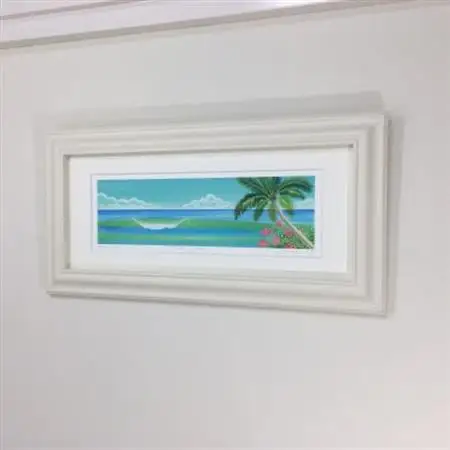 栗乃木ハルミ版画額装品「surf green」【1423313】