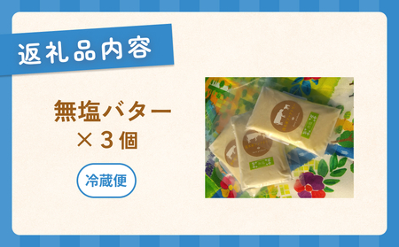 無塩バター　3個セット 自家製バター 無塩 手作り 