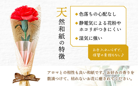 【母の日限定】母の日ギフト 越前和紙カーネーション 永遠の感謝  プレゼント  [e51-a004_01]【カラー赤】