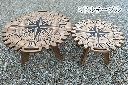 【ウォルナット】ミドルテーブル コンパス（1台）【専用袋付き】（幅 600mm×奥行 600mm×高さ 400mm）机 テーブル 彫刻 キャンプ コンパクト 木目 軽量 組み立て アウトドア 台【GGCrew】【93-4【1】】机 テーブル 彫刻 キャンプ 机 テーブル 彫刻 キャンプ 机 テーブル 彫刻 キャンプ