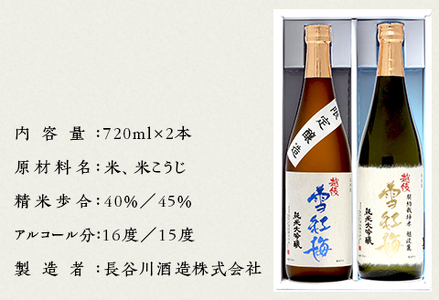 M8-01B越後雪紅梅 純米大吟醸セット 720ml×2本