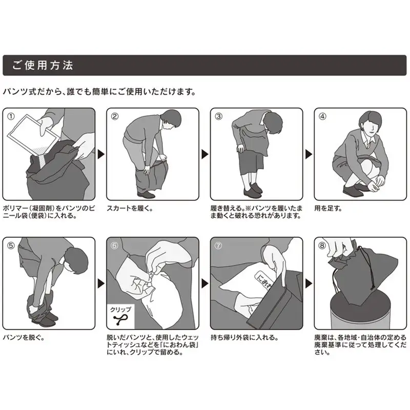 携帯用・男女兼用1分トイレ・簡易トイレ袋【A5-259】