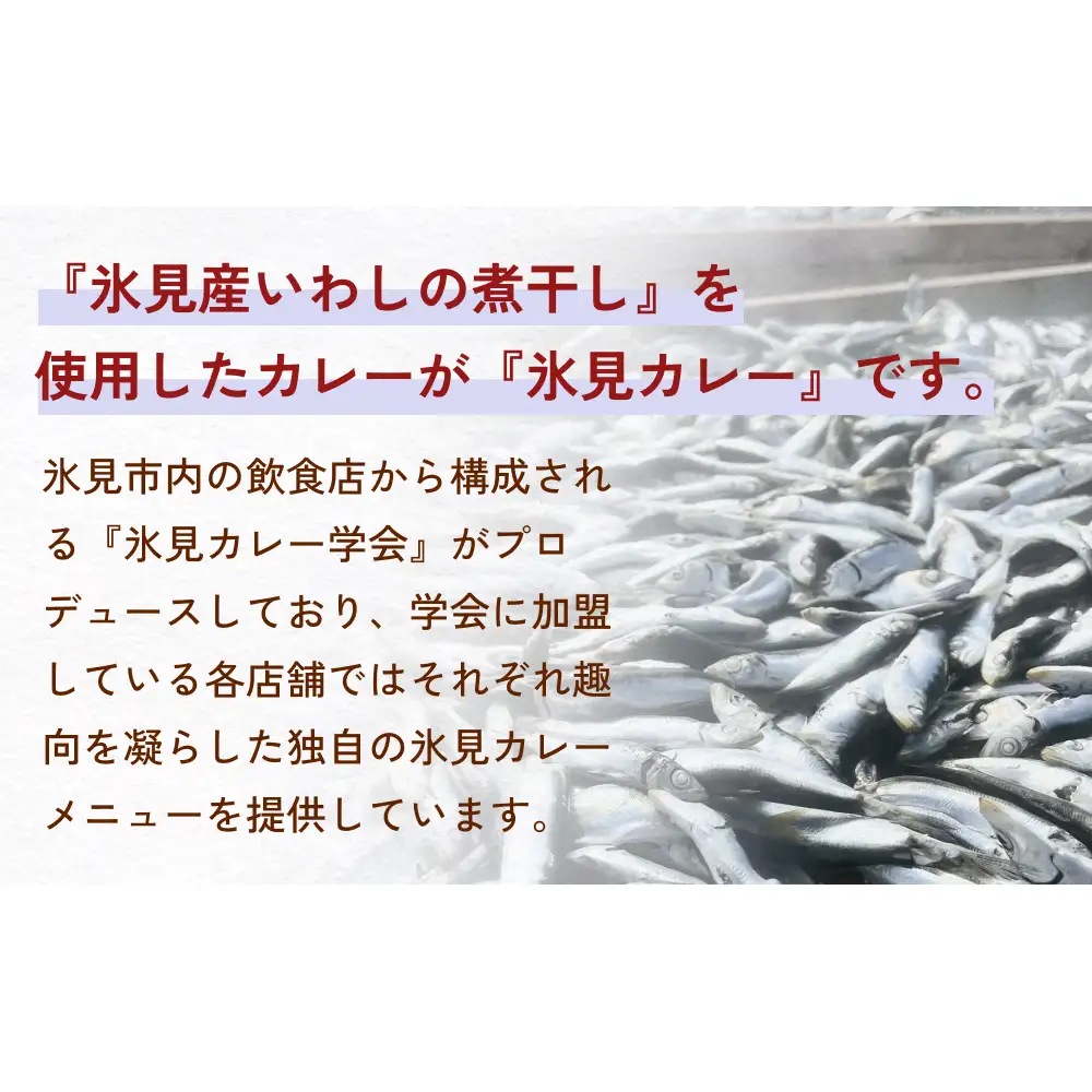 洋食屋ハローの氷見カレー ６個 と煮干し粉 ２個 セット