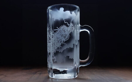 特大ビールジョッキ 昇龍 800ml 【マンモスハウス合同会社】 ビールグラス ジョッキ 彫刻 [TEW011]