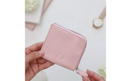 墨田区産ピッグレザーミニウォレット ファッション 小物 財布 収納力 コンパクト Ｌ字 ファスナー 小銭入れ シンプル 紙幣 カード 収納 取り出し 簡単  ベージュ