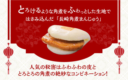 【6回定期便】【化粧箱】長崎角煮まんじゅう5個 長崎ぎょうざ8個 詰合せ 岩崎本舗 [EAB082] 角煮まん 餃子 定期 定期便