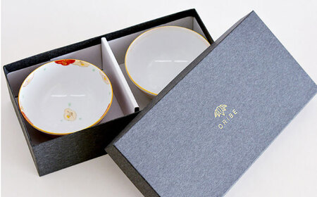 【美濃焼】 赤絵 流水椿 茶碗ペア 【織部/蔵珍窯】 食器 ご飯茶碗 ボウル[TBI013]
