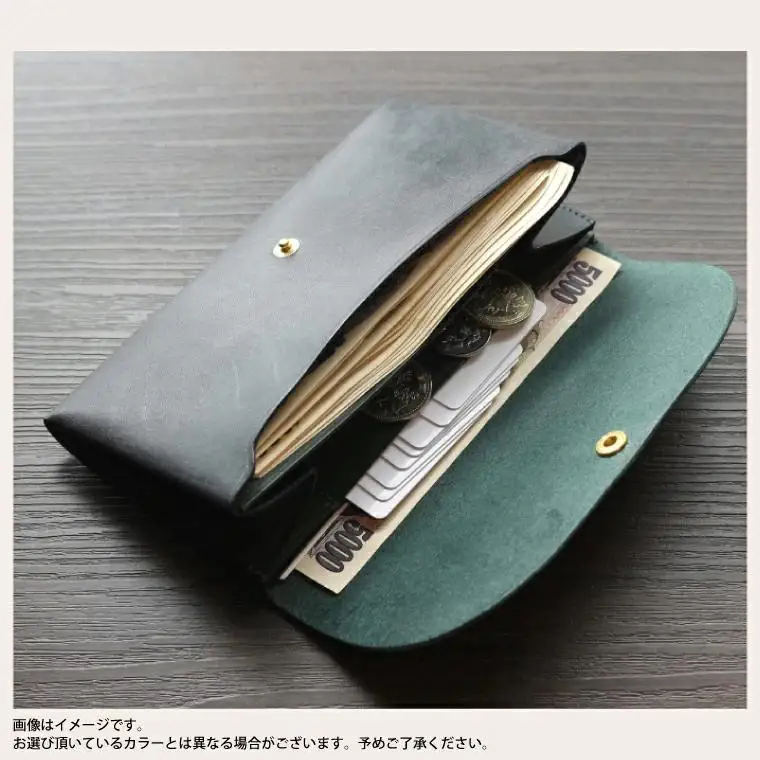 comet Long コンパクトな長財布 (ブラック) 牛革(BR008)