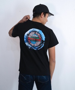 0014-74-05 富士宮市 マンホールTシャツ 波 (黒) : Lサイズ
