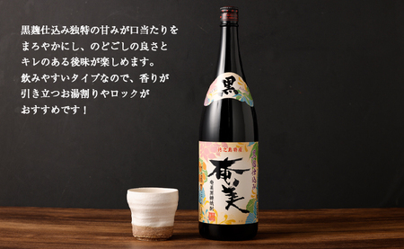 奄美酒類 本格 黒糖焼酎 黒奄美 25度 一升瓶 1.8L×2本セット 鹿児島 徳之島 焼酎 お酒