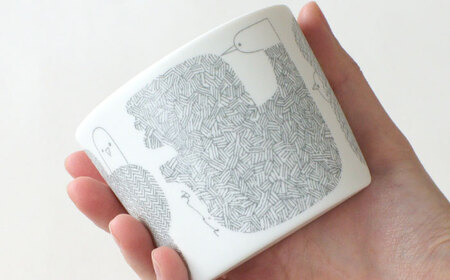 【美濃焼】 カップ ペアセット ＜BIRDS' WORDS＞ DAY BY DAY CUP [BIRDS] イエロー × グレー 瑞浪市 / FLYWAY [AZCC017]