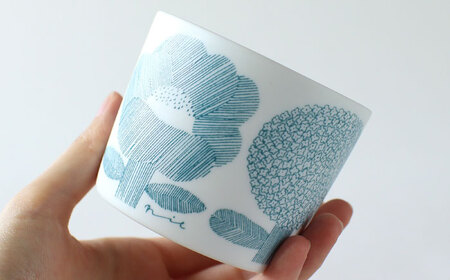 【美濃焼】 カップ ペアセット ＜BIRDS' WORDS＞ DAY BY DAY CUP [BIRDS&FLOWERS] ブルー 瑞浪市 / FLYWAY [AZCC012]