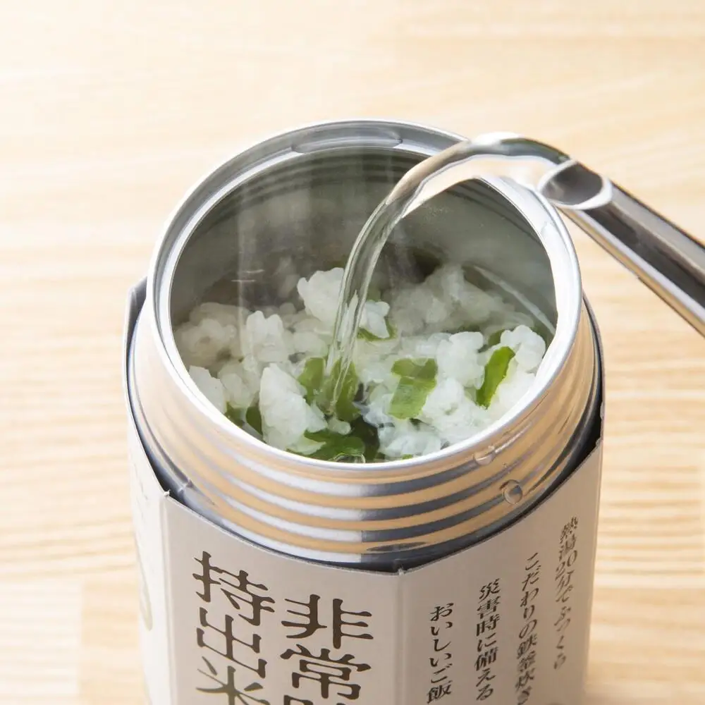 キャンプでも便利！ 長期保存 ！　非常時持出米6缶　わかめごはん（製造日から８年）　［災害　災害時米　防災　備蓄　備蓄米　非常　非常時　非常米　非常食　米　ごはん　ご飯　わかめ　一人暮らし　お湯　お湯だけ　水　水だけ　賞味期限　保存米　保存食］