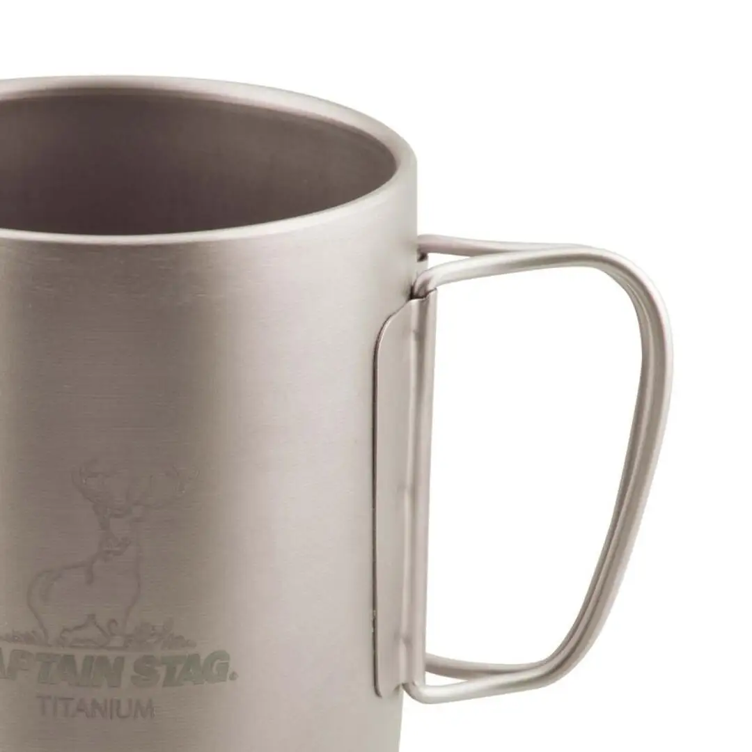 チタン製ダブルマグカップ450 キャプテンスタッグ CAPTAIN STAG チタン