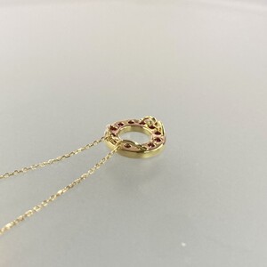 K18YG　ルビーサークルペンダント　K05121-H