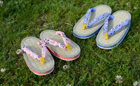 雪丸草履 子ども用 ブルー ファッション 靴 シューズ  5寸・15cm