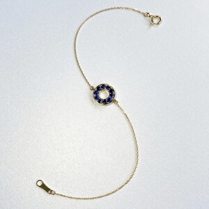 K18YG　サファイヤサークルブレスレット　K05127-H