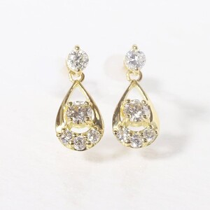K18 　0.20ct　雫　ダイヤモンドピアス