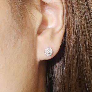 プラチナ 取り巻きダイヤモンドピアス 0.34ct  ピアス PT900 プラチナ ダイヤ 0.34ct 天然ダイヤモンド ジュエリー アクセサリー 山梨県 甲斐市 BQ-104
