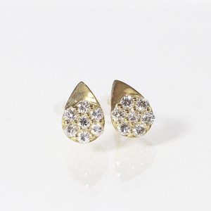 K18 しずくダイヤモンドピアス 0.14ct　ピアス ジュエリー アクセサリー K18 イエローゴールド ホワイトゴールド ピンクゴールド レディース ダイヤ0.07ct×2 カラット ダイヤモンド 山梨県 甲斐市 BQ-111