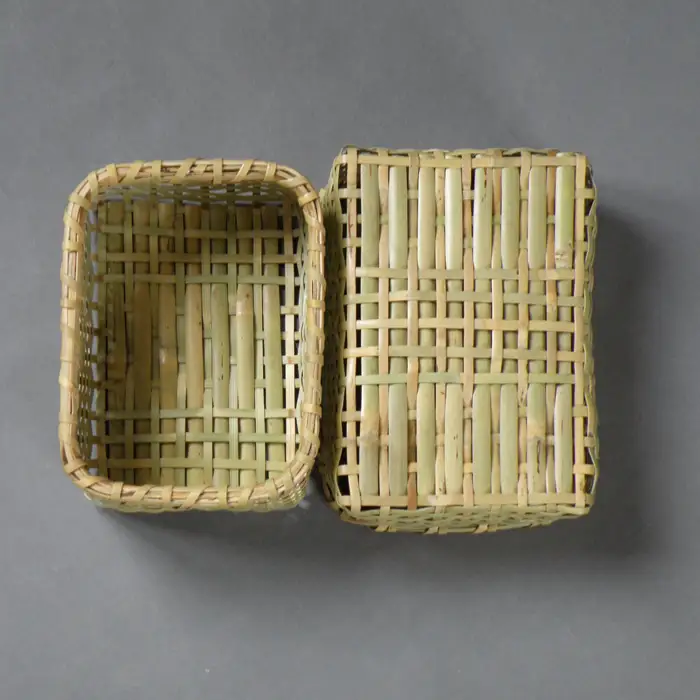 千島笹 弁当籠【北の竹工房】日用品 雑貨 竹材 竹製品 加工品 竹細工 籠 かご カゴ 北海道 比布町 ぴっぷ 1003-006