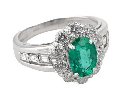 【ふるなび限定】【一点もの】エメラルド（1.10ct）ダイヤモンドプラチナリング　R91　K05147-H　FN-Limited-SP