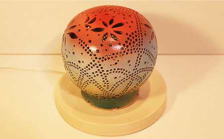 陶器のランプシェード『光の花』 / ライト ランプシェード 陶器[AFAY010]