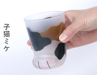 coconeco ここねこ 子猫グラス2個セット (ムジ・ミケ)｜猫 ネコ ねこ 肉球 にくきゅう 動物 かわいい コップ カップ グラス 食器 アデリア 石塚硝子【0719】