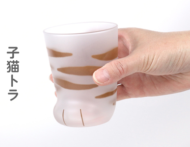 coconeco ここねこ 子猫グラス2個セット (ムジ・トラ)｜猫 ネコ ねこ 肉球 にくきゅう 動物 かわいい コップ カップ グラス 食器 アデリア 石塚硝子【0721】