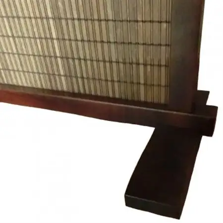 土肥家具工芸の衝立 木簾91.5x112タイプ ブラウンxダークブラウン 天然木無垢材の間仕切り家具_雑貨・日用品  家具・インテリア _【1481705】