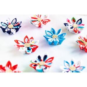 ピンセット要らずのつまみ細工キット「花いろは×堺注染」4本セット