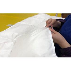 羽毛 布団 岡山市で作られた 羽毛掛け ふとん 柄お任せ アップサイクルダウン 85％ シングルサイズ 寝具：ブルー系  | 布団 ふとん