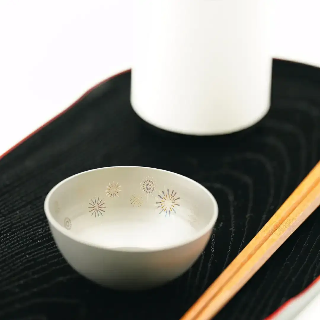 純チタン製お猪口 裕(Yuu)・夏(花火) オシャレ おちょこ ぐいのみ おしゃれ 酒器 日本酒 チタン 燕三条製 プレゼント 退職祝い  【022S068】