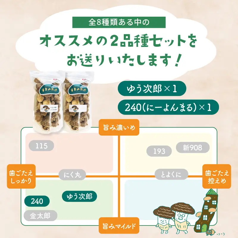 大分産乾しいたけ（うまみだけ） 80グラム×2種 F07037