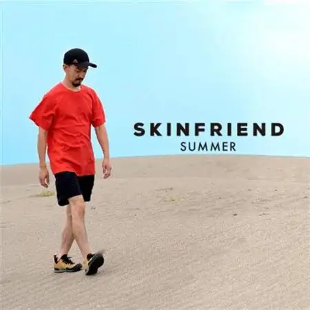 「SKINFRIEND SUMMER」丸首半袖Tシャツ　男女兼用Mサイズ/ブルー【1495123】