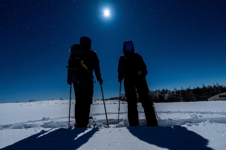 『霧ヶ峰ナイトスノーシューで神秘的な雪原の夜を体験しよう』ツアー参加券２名様分／ 体験 アウトドア チケット 参加型 子供 ツアー 参加券 観光 長野 諏訪 星空 観察 学び【88-03】