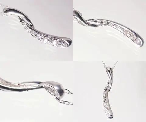 ネックレス 天然 ダイヤモンド 0.11ct SIクラス ウェーブ Isabelle イザベル 【pt900】n-109（KRP）G43-1410