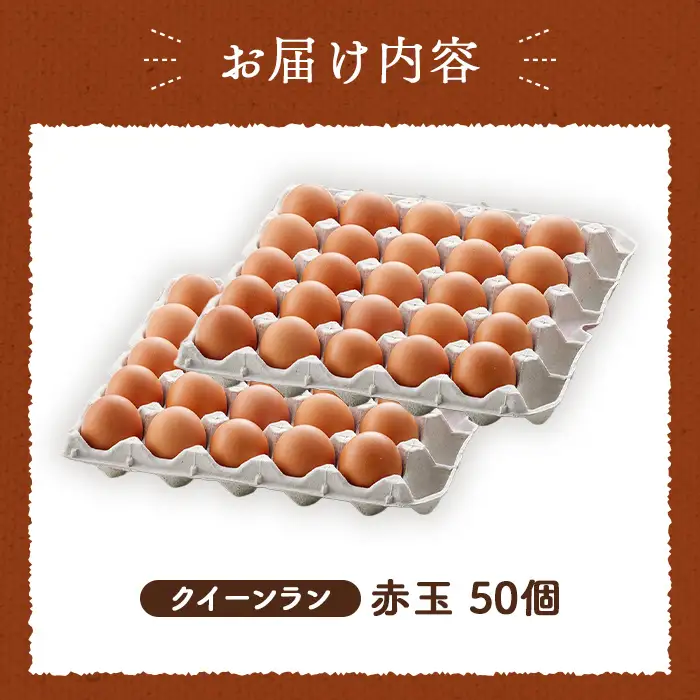 黄身がつかめる新鮮地たまご クイーンラン 赤玉 50個入 No.099