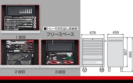 TONE ツールキャビネットセット TCX911｜工具 トネ 整備 自動車 バイク DIY 15001-30025185