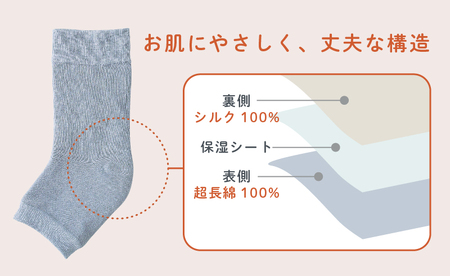 靴下 足うら美人 おやすみサポーター （22〜27cm）【グレー】履くだけでかかとケア